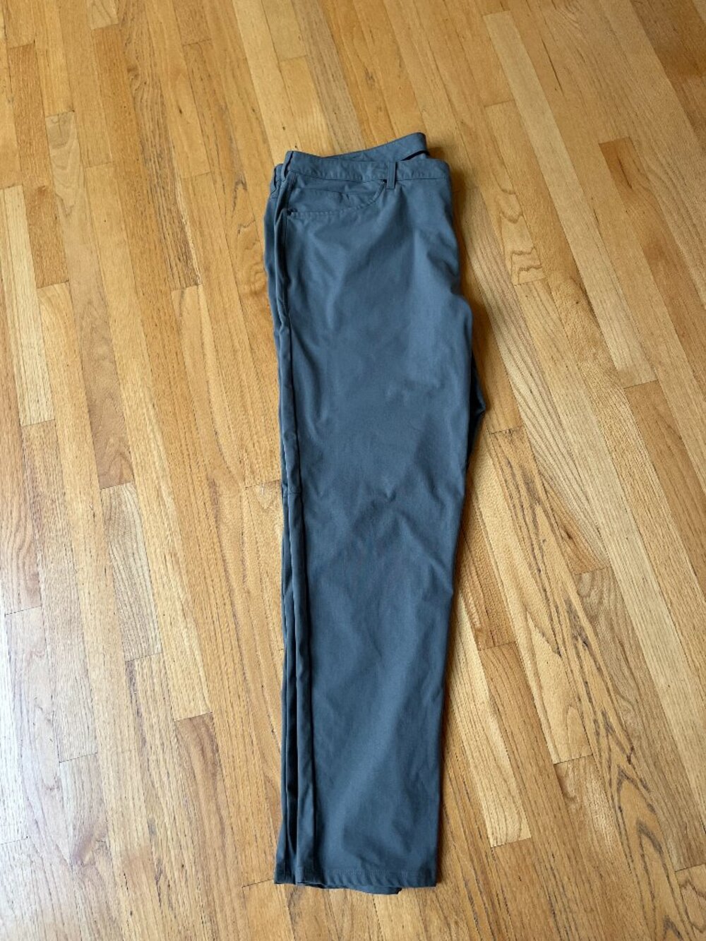 mens used Lululemon trousers, size 46 x 37 (sage green)